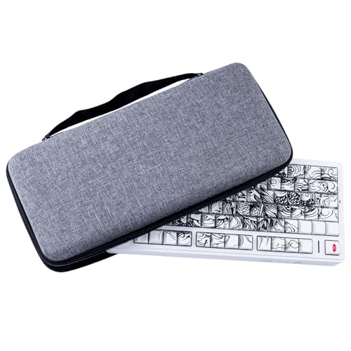 Hyekit 75% Keyboard Case, Hard Shell Travel Carrying Bag for 84 Key Magnetic Mechanical Gaming Keyboard, Compatible with Aula F75, Womier S-K80, Keychron K2, Redragon K673, RK R65 (Extra Space)