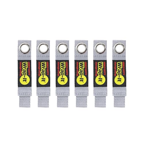 Heavy-Duty Wrap-It Storage Straps - 7" (6-Pack) Silver - Garage Organizer and Appliance Cord Holder for Home Storage Essentials - color: Silver, size: 7-in. (6-Pack)