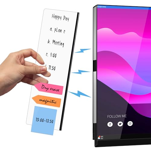 Magnetic Monitor Memo Board, Acrylic Message Reminder Board for Moniter Side, Office Desk Accessories for Women Men, Computer Sticky Note Holder Home Office Memo Holder, Clear, XL - style: 13.2" X 3.3"-Clear-1Pack