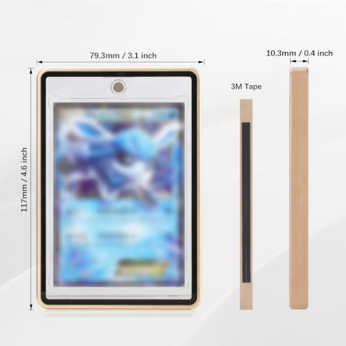 Magnetic Card Case, Premium Aluminum Alloy Protector with 9-Point Lock, Personalized Slab Bumper with One Touch Card Holder, Fits Trading Cards, Sports Cards, Game Cards, Collectible Cards (Gold) - color: Gold, style: Card Case