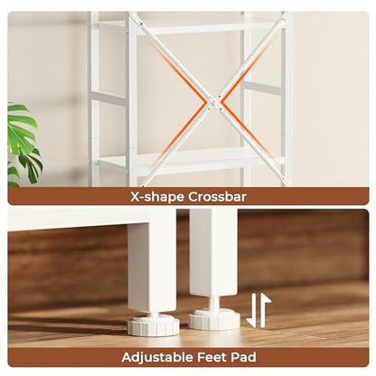 SUPERJARE Triple Bookshelf, Bookcase with 11 Open Display Shelves, Wide Book Shelf Book Case for Home & Office, 4 Tier, White - color: White, size: 4 Tier