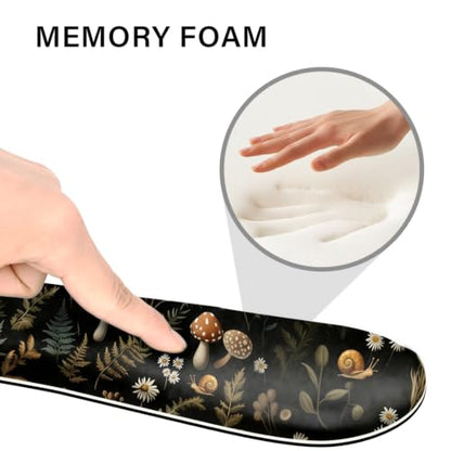 Desk Pad and Keyboard Wrist Rest, Large Mouse Pad + Keyboard Pad+Mouse Wrist Support, Non-Slip Desk Mat Protector for Office, Home 31.5×11.8 Inches Mushroom - color: Mushroom