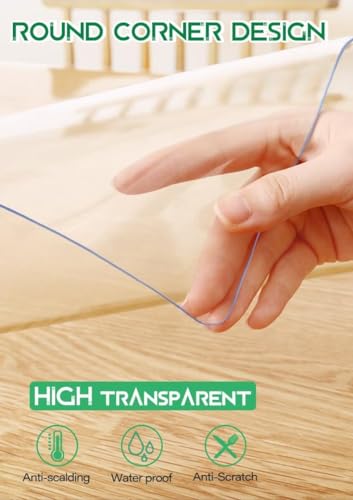 54 x 54 Inch Rectangular Plastic Tablecloth Cover 1.5mm Thick Clear PVC Table Cloth Protector Vinyl Plastic Desk WCa-ZBC15-54054 0 - color: New Version Clear 1.5mm, size: 54" x 54"