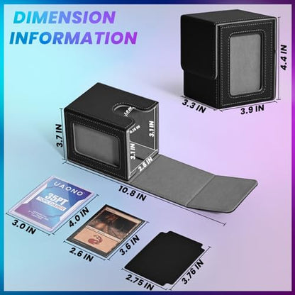 UAONO 6 Pack MTG Commander Deck Box, Independent Commander Display, Fits 600 Double-Sleeved Cards, Magnetic Deck Case for Magic the Gathering TCG, 12 Dividers & 6 Top Loaders (6 Color) - color: 6 Pack - 6 Colors