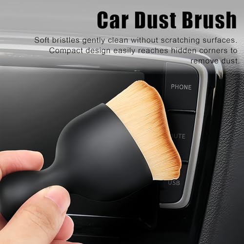 Car Cup Coasters, Silicone Cup Holder Insert (4 Pack) with Auto Detail Brush (2 Pack), Non-Slip Raised Edge Spill Guard Car Interior Accessories, Universal for SUV, Sedan, Truck (Black) - size: Style 2