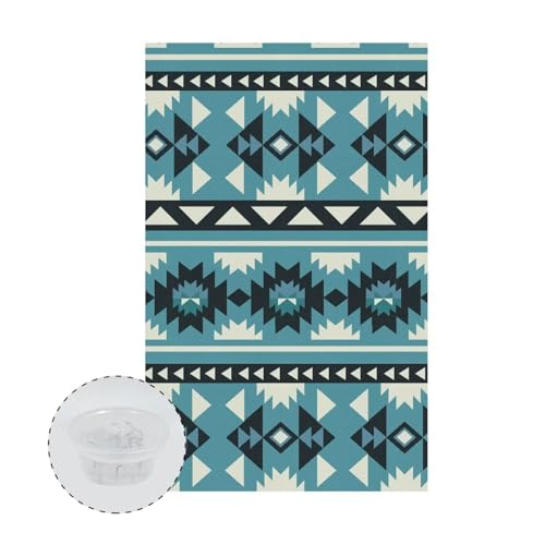 Blue Recliner Headrest Cover Brown Headrest Covers for Recliners Aztec Wrinkle Resistant Recliner Sofa Head Rest Covers Protector for Recliner Leather Sofa Couch 2 Pcs - color: Blue Aztec