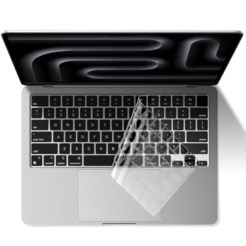 EooCoo Premium Keyboard Cover Skin Protector, Laptop Accessories Compatible with 2026 2025 2024 2023 2022 2021 M5-M1 Pro/Max MacBook Pro 14/16, M5-M2 MacBook Air 13/15, 2026 MacBook Neo 13, Clear - color: Clear