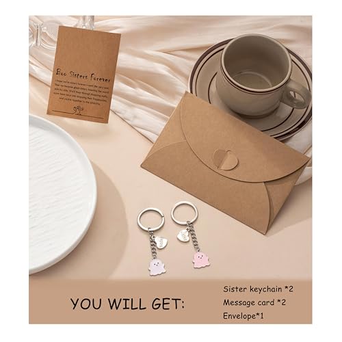 PRCOLUX Funny Cute Ghost Keychain Gifts for Sisters Boyfriend Girlfriend Couple Halloween Christmas Birthday Graduation Gifts - style: Ghost Boo