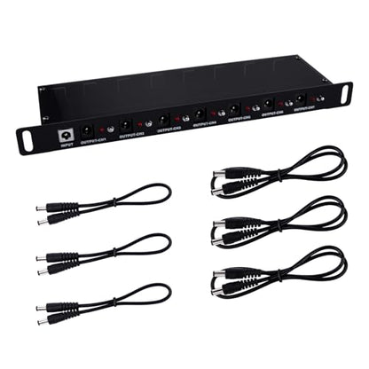 GeeekPi 10 inch Rack PDU, DC PDU Lite 7-CH 0.5U Rack-Mount Power Distribution Unit for DeskPi Rackmate T1/T0/T2/T0 Plus/T1 Plus/TL1/10 Inch Server Cabinet, 7 Outlets, w/3PCS 25cm DC5521 Cables