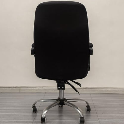 Melaluxe Office Chair Cover with Arm Covers - Universal Stretch Desk Chair Cover, Computer Chair Slipcovers (Size: L) - Black - color: Black, size: Large with Arm Cover