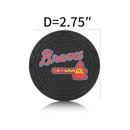 Car Cup Holder Coasters for Atlanta Braves Baseball Fans, Braves Car Coasters for Cup Holder Insert Silicone Non-Slip - color: 11br12av