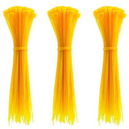 4 Inch Zip Ties (Tying Length 2.8"), 300pcs Nylon Cable Ties YELLOW - color: Yellow 300pcs, size: 4 inch