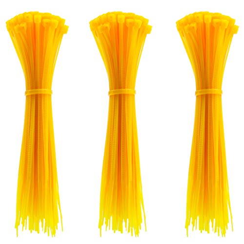 4 Inch Zip Ties (Tying Length 2.8"), 300pcs Nylon Cable Ties YELLOW - color: Yellow 300pcs, size: 4 inch