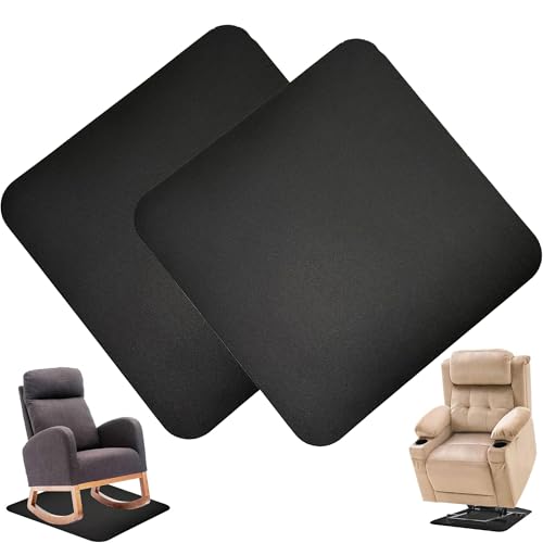 Recliner Pads for Hardwood Floors, Under Recliner Floor Protectors Furniture Pads to Keep Furniture from Sliding, Swivel Chairs Recliner mats for Hardwood Floors Non Slip Recliner Grippers - size: Sq-Black-2Pcs-30"x30"
