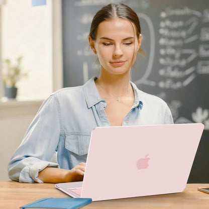 G JGOO Compatible with MacBook Neo Case 13 inch 2026 Release Model A3404, 100% Match Official Color, Matte Plastic Protective Hard Shell Case with Keyboard Cover & Screen Protector, Blush Clear - color: Blush Clear