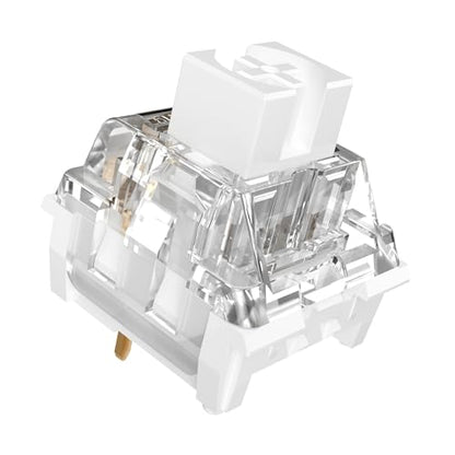 ZhouWang White Shark Keyboard Switch, Pre-Lubricated Dustproof Clicky Switch, Suitable for 3D-Printed Clickers and Gaming Mechanical Keyboards （72Pcs） - color: White Shark(Clicky）, size: 72Pcs