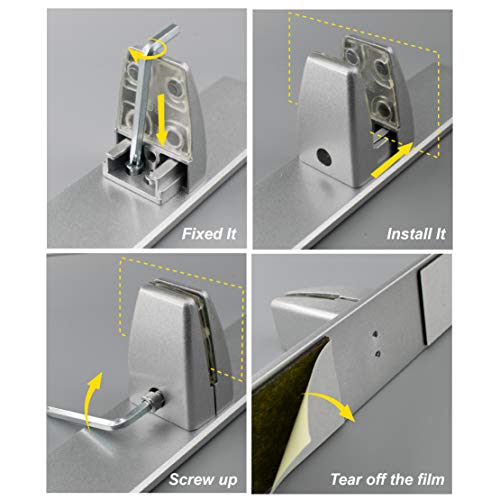 Sneeze Guard Clamp Bracket 4 Pcs Shield Base for Countertops, Heavy Duty Aluminum Partition Stand for Clear Acrylic Desktop Reception - color: Table-side-4pcs