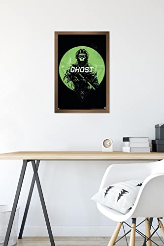 Trends International Call of Duty: Modern Warfare 2 - Ghost Emblem Wall Poster, 14.725" x 22.375", Bronze Framed Version - color: Bronze Framed Version, size: 22.4"L x 14.7"W