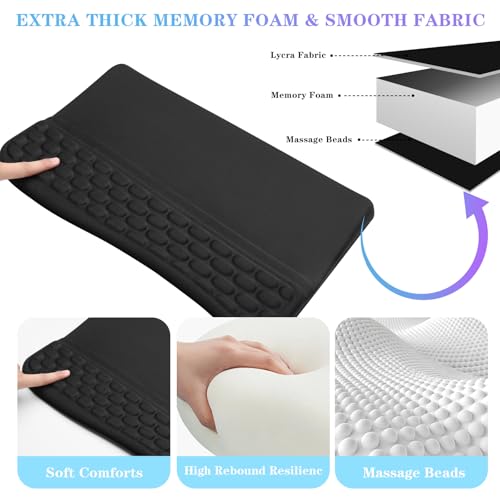 Computer Keyboard Stand Pad with Wrist Rest, Ergonomic Comfy Tilted Keyboard Holder, Keyboard Tray Support for Office Home (02-Black) - color: 02-black