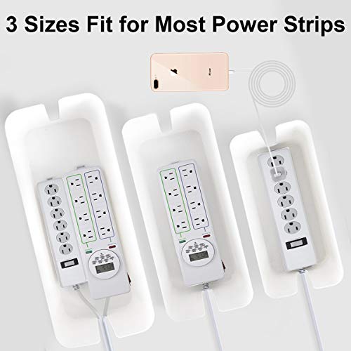 DUNCHATY Cable Management Box 3 Pack - Cord Organizer Box for Desk TV Computer - Large Medium Small Power Strip Cover & Wire Hider - Child & Pet Safe ABS Cord Box with Cable Ties - White - color: White