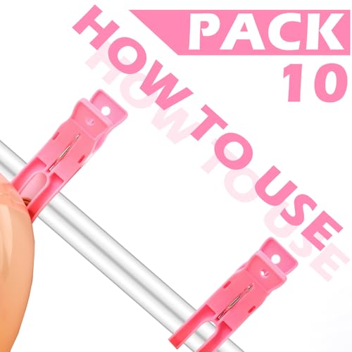 LemonRoad 10 Pack Large Balloon Arch Clips Plastic Transparent Backdrop Spring Clamps 3.5 Inch Heavy Duty Clip for Balloon Arch Kit Birthday Decoration Crafts Woodworking Photography Studios (Pink) - color: Pink