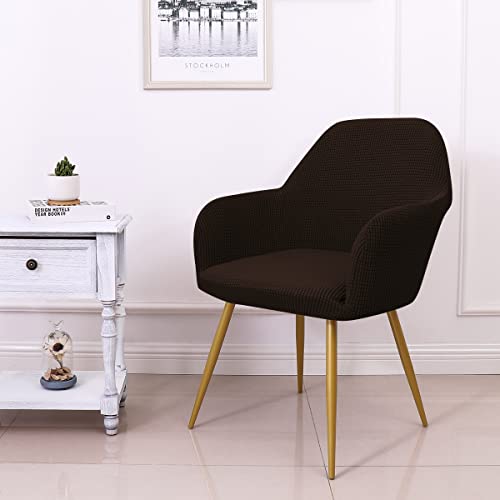 Yonus Dining Room Chair Slipcovers Parsons Chair Covers Sets Armchair Covers Removable Chair Protector Cover Seat Slipcovers for Living Room (1, Chocolate) - color: Chocolate, size: 1