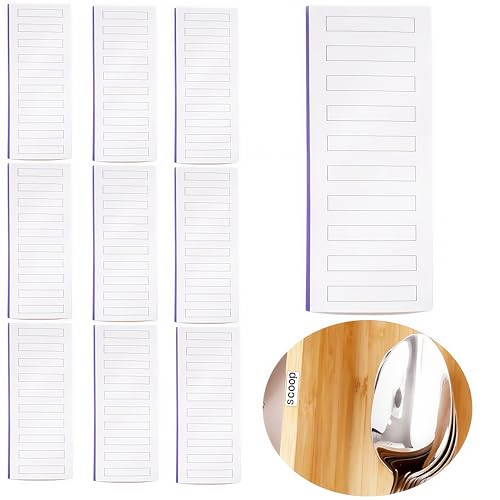 100Pcs Self-Adhesive Drawer Divider Labels – Clear Address Stickers for Organized Storage – Bamboo Silverware Drawer Divider Labels