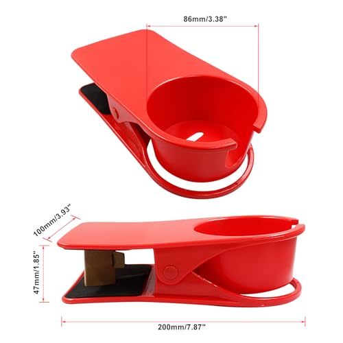 Jiozermi Drinking Cup Holder Clip, Desk Drink Holder with Clip for Water, Soda, Coffee Mug (Red) - color: Red