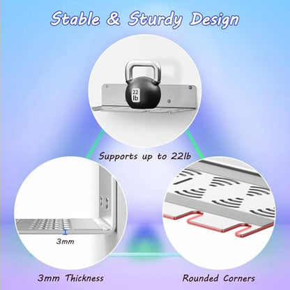 ZHGM Wall Mount Kit for PS5 Slim/Pro/PS5 Original Console & Controllers | Metal Wall Shelf for Playstation 5 Disc & Digital, Enhance Heat Dissipation, Space Saving & Stable Vertical Bracket, Silver - color: Silver