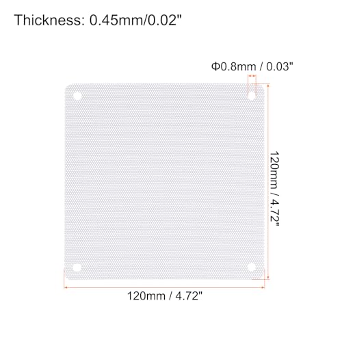 MECCANIXITY 6PCS PC Dust Filter, 120x120mm PVC Computer Case Cooler Dustproof Mesh Cover Fan Grills for Computer Chassis Speakers, White