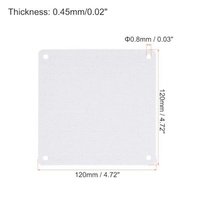 MECCANIXITY 6PCS PC Dust Filter, 120x120mm PVC Computer Case Cooler Dustproof Mesh Cover Fan Grills for Computer Chassis Speakers, White