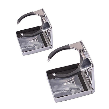 Stainless Steel Adjustable Folding Cup Drink Holders Marine/Boat/Caravan/car (Cup Holder (2pcs))