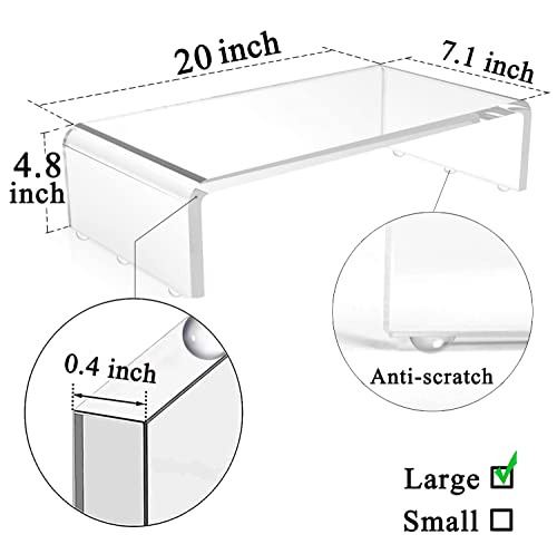 Anti-Cat keyboard cover, laptop keyboard covers cat proof, clear keyboard protector, PC Desk Stand for Keyboard Storage acrylic Monitor Stand Riser and Laptop Stand Riser (20"/7.1"/4.8")
