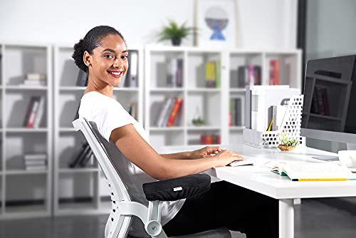 Aloudy Ergonomic Memory Foam Office Chair Armrest Pads, Comfy Gaming Chair Arm Rest Covers for Elbows and Forearms Pressure Relief(Set of 2), Stretch Fit, Black - color: Medium, Black