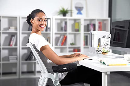Aloudy Ergonomic Memory Foam Office Chair Armrest Pads, Comfy Gaming Chair Arm Rest Covers for Elbows and Forearms Pressure Relief(Set of 2), Stretch Fit, Black - color: Medium, Black