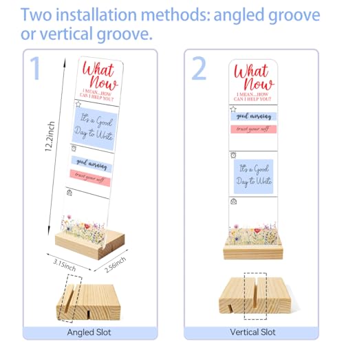 Sticky Note Holder Acrylic Monitor Memo Board Desk Organizers and Accessories Desk Decor Post It Note Holder with 200Pcs Sticky Notes Funny Sarcastic Office Desk Sign - color: What Now