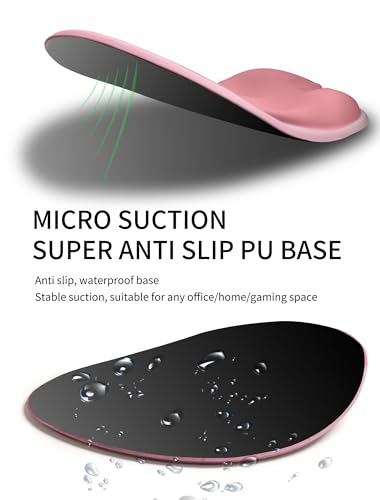 Palm-Rest and Wrist-Hugging Mouse Pad Wrist Rest, Ergonomic Wrist Support with Curve Fitting Cushioned Memory Foam for Carpal Tunnel Pain Relief, 9.9 x 8.3 Inch, Blush Gradient - color: Blush Gradient