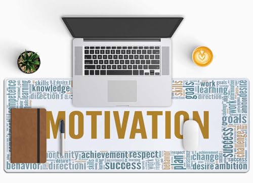 Motivation Gaming Mouse Pad XL Extended Large Desk Mat Big Mousepad Non-Slip Rubber Base Stitched Edge Long Desk Pad for Desktop PC Computer Gamer,31.5×11.8 Inch - color: Motivation