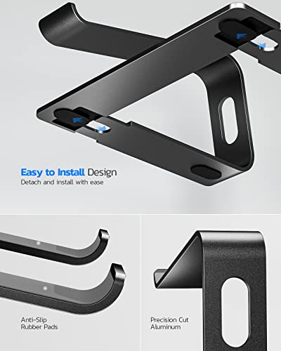Nulaxy Laptop Stand, Ergonomic Aluminum Laptop Computer Stand, Detachable Laptop Riser Notebook Holder Stand Compatible with MacBook Air Pro, Dell XPS, HP, Lenovo More 10-15.6” Laptops - color: C-Black