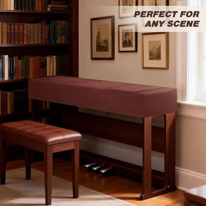 Explore Land 88 Keys Digital Piano Dust Cover with Music Stand Opening and Pockets - Waterproof Leatherette Electronic Keyboard Cover Fits for Most Piano(Burgundy) - color: Burgundy