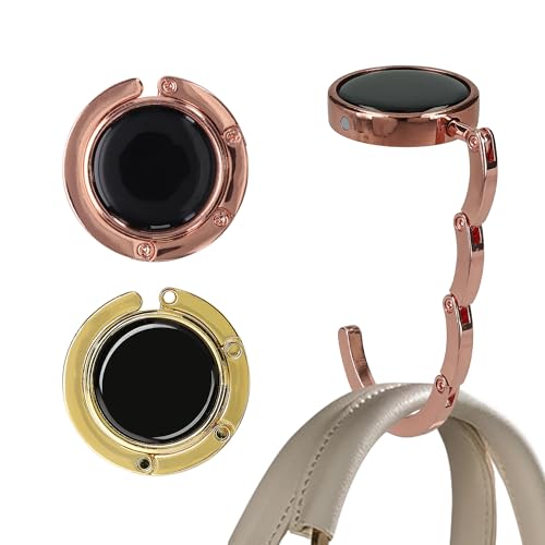 kwmobile Purse Hook for Table - Set of 2 Purse Holder - Folding Handbag Hanger - Portable Bag Holder - Bag Hooks for Desk - Table Hook Gold/Copper - color: gold / copper