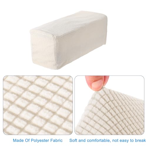 uxcell 2pcs Stretch Armrest Covers for Chairs/Sofas, Couch Arm Covers with Twist Pin, Furniture Protector Slipcovers White - color: White