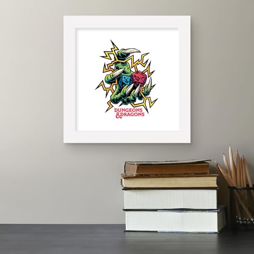 Trends International Gallery Pops Dungeons & Dragons - Black Light Critical Hit Wall Art, 12" x 12" Gallery Pops Wall Art, White Framed Version - color: White Framed Version