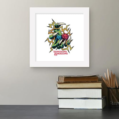 Trends International Gallery Pops Dungeons & Dragons - Black Light Critical Hit Wall Art, 12" x 12" Gallery Pops Wall Art, White Framed Version - color: White Framed Version