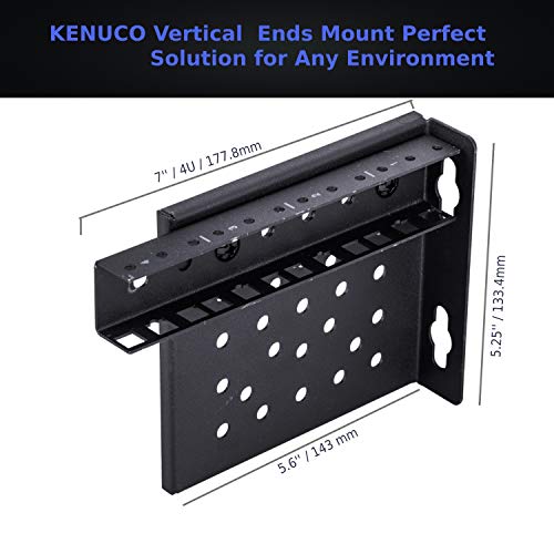 KENUCO 19 Inch Vertical Ends Wall Mount Rack Wall Mountable Server Rack w/Hardware Black (4U) - color: 19'' X 4u