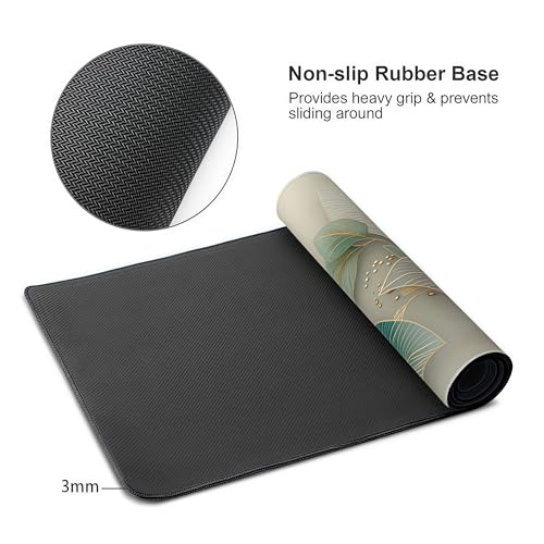 Large Gaming Mouse Pad, Non-Slip Rubber Base, Floral Pattern Design, 35.4x15.7 Inch, Ergonomic for Office and Gaming - color: Floral Pattern