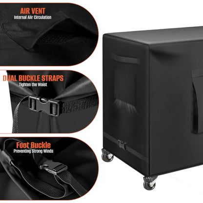 Kovshuiwe 33.8" L x 17.3" W x 32" H Outdoor Prep Table Cover | Waterproof Patio Dining Cart Cover Fitting Stainless Steel Grill Cart Trolley Table Covers - color: Black, size: 33.8" L x 17.3" W x 32" H