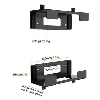 Monzlteck Adjustable Wall and Under Desk Mount Bracket for Gaming Consoles（Xbox 360,ONE,PS5 Slim,PS4,PS3, DVD Players,Cable Box, PC and More, Mounting Template Include