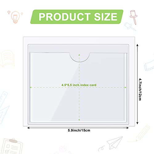 30 Pack Self-Adhesive Index Card Pockets with Top Open for Loading - Ideal Index Card Holder for Organizing and Protecting - Crystal Clear Plastic (5.9 x 4.7 Inches) - size: 5.9 x 4.7 Inches