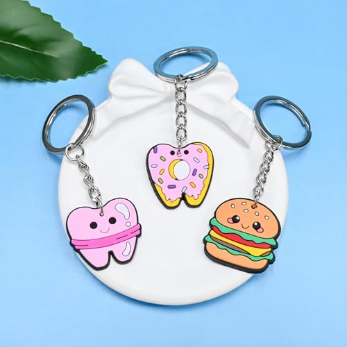 Keychains Bulk,Funny Key Chain for Prizes Incentives Holiday Gifts Birthday Party Favors - color: 30pcs Food Keychains